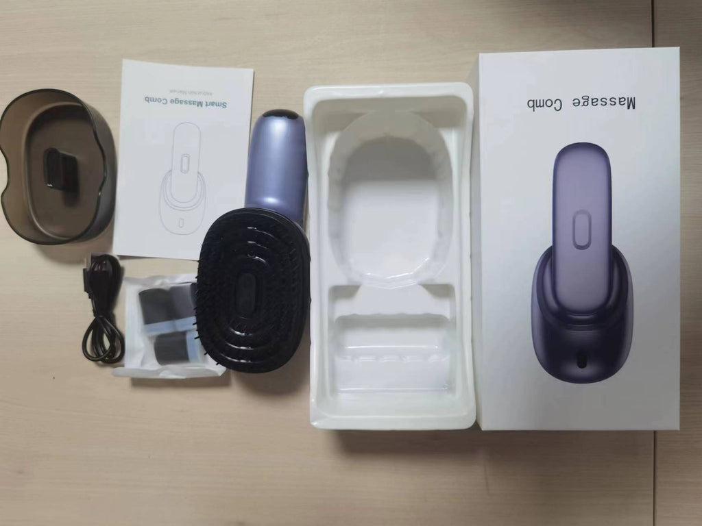 Electric Massage Brush - 1 Pc, 3 X 1.2ml Hair Oil Bottles, Multi-function Scalp Massage Comb, Can Hold Hair Oils